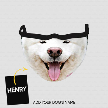 Personalized Dog Gift Idea - Samoyed Smiling Face Tongue Out For Dog Lovers - Cloth Mask